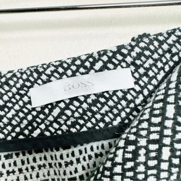 HUGO  BOSS Womens Sz 6 Acrila Textured Abstract Pant Black White Cotton Blend - Picture 9 of 14